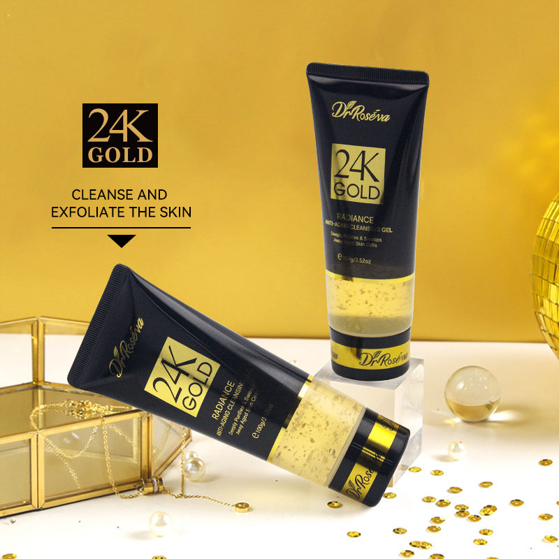 OEM ODM Private Label 24k Gold Foaming Face Gel-in-Oil Fragrance & Soap-Free Cleansing Soothing Oil Facial Cleanser