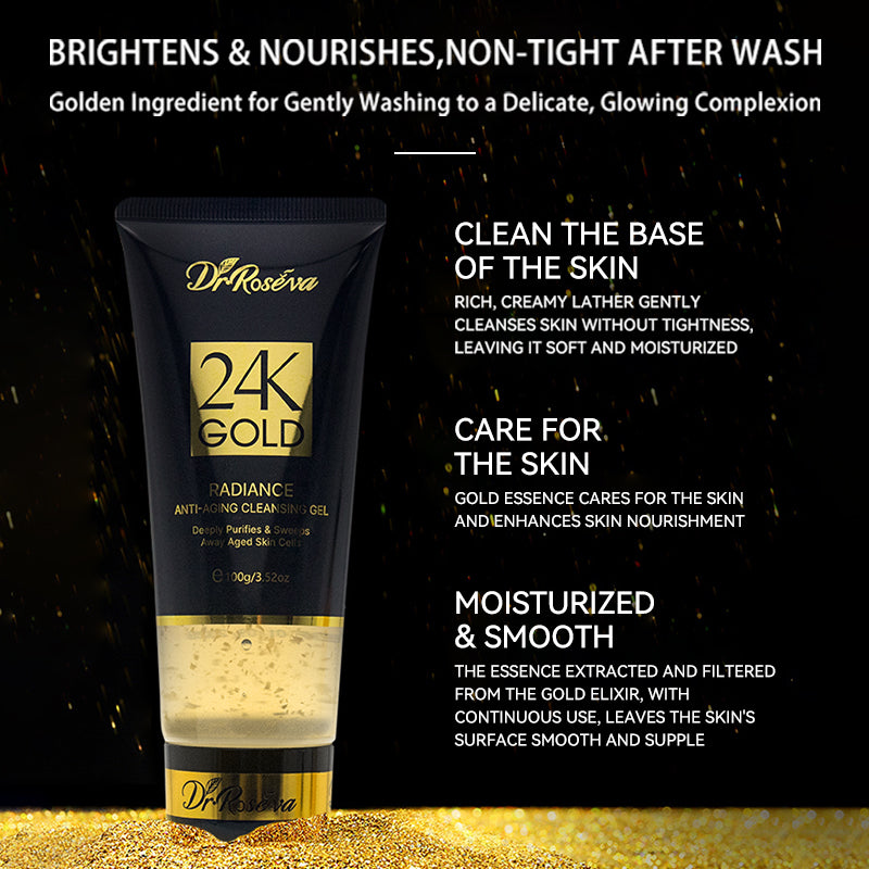 OEM ODM Private Label 24k Gold Foaming Face Gel-in-Oil Fragrance & Soap-Free Cleansing Soothing Oil Facial Cleanser